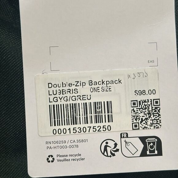 Lululemon Double-Zip Backpack 22L- Legacy Green/Grey Eucalyptus NWT laptop bag - Picture 4 of 13